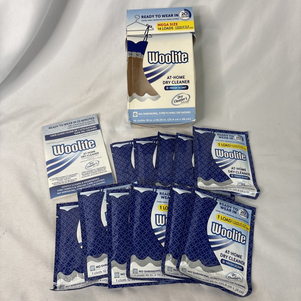 Woolite At-Home Dry Cleaner 11 Loads 20 Min Fresh Scent Discontinued Used Box